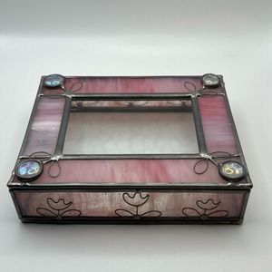Pink Stained Glass Decorative Keepsake Jewelry Box